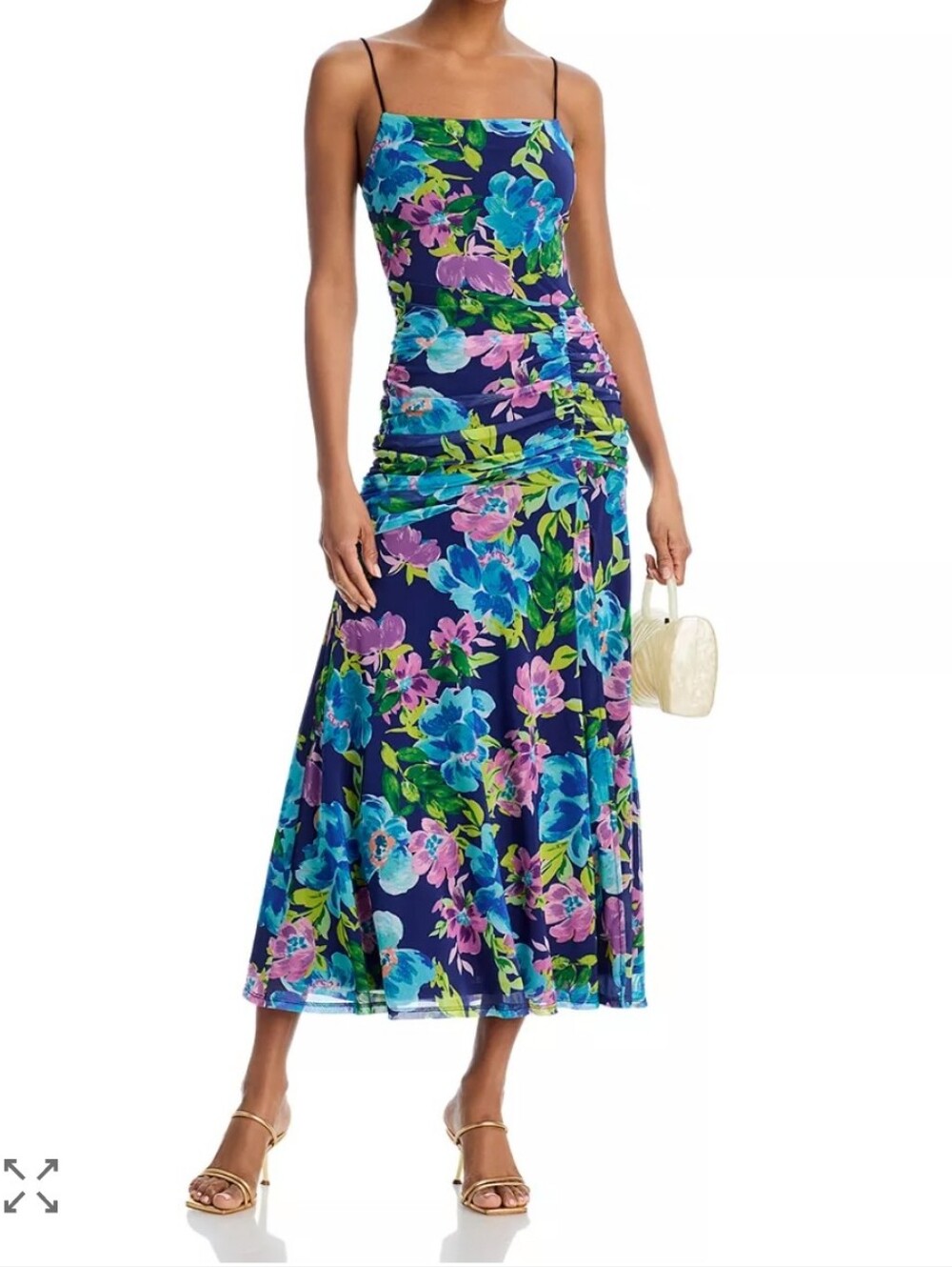 Aqua Navy Floral Maxi Dress